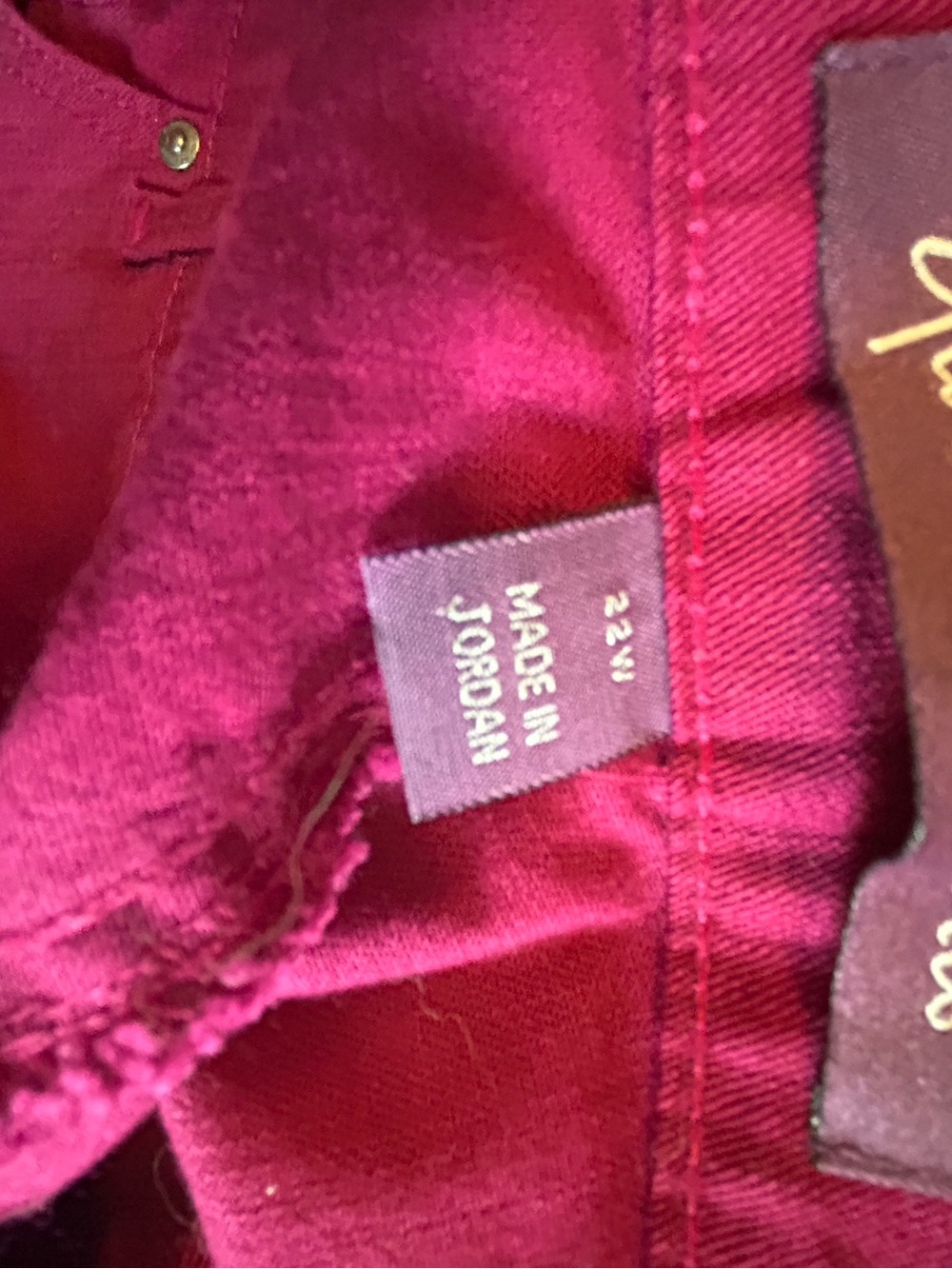 NWT Gloria Vanderbilt Tapered Pants in Berry - Picture 3 of 3